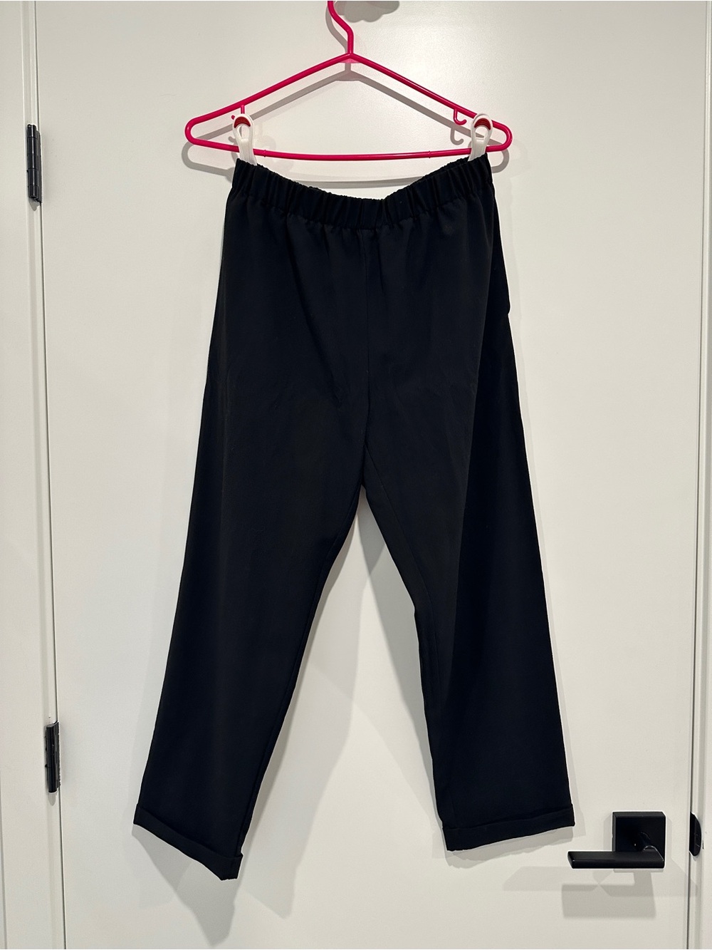 Oak + Fort Black Medium Dress Pant, elastic Waist, Cropped